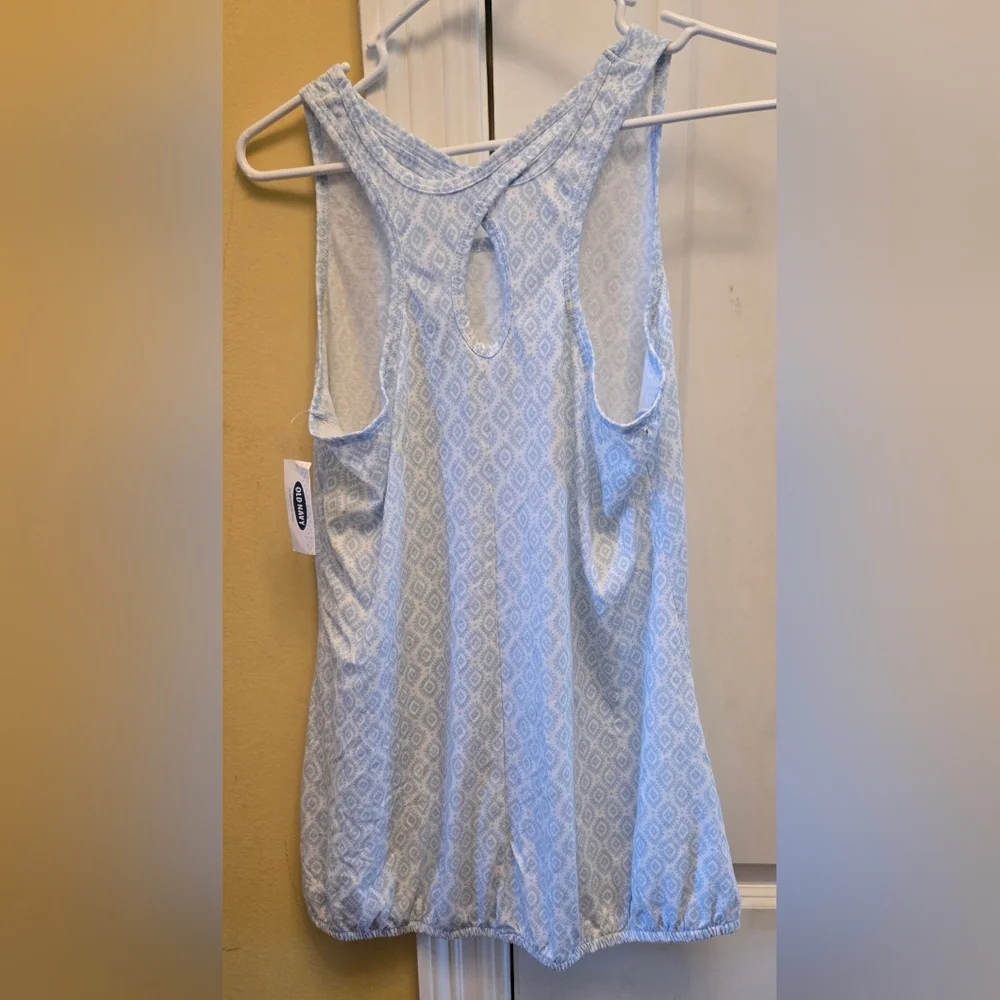 Old Navy Blue Maxi A-Line Tank Top 16 Plus Girls Gathered At Waist